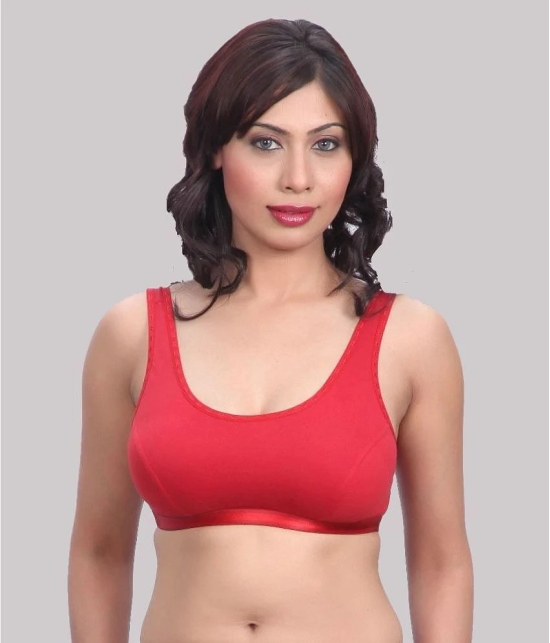 Kiran Enterprises Red Cotton Non Padded Womens T-Shirt Bra ( Pack of 2 ) - None