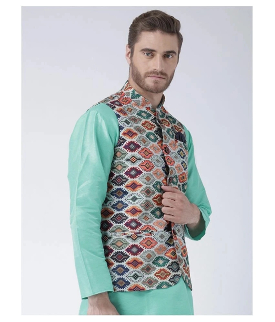 Hangup Multi Polyester Blend Nehru Jacket - None