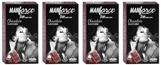 Manforce Chocolate flavor condom 10 Pcs x Pack of 4