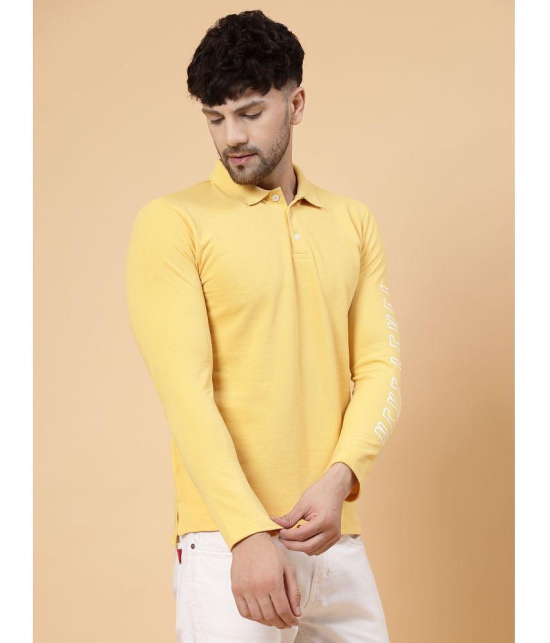 Rigo Cotton Slim Fit Solid Full Sleeves Mens Polo T Shirt - Yellow ( Pack of 1 ) - None