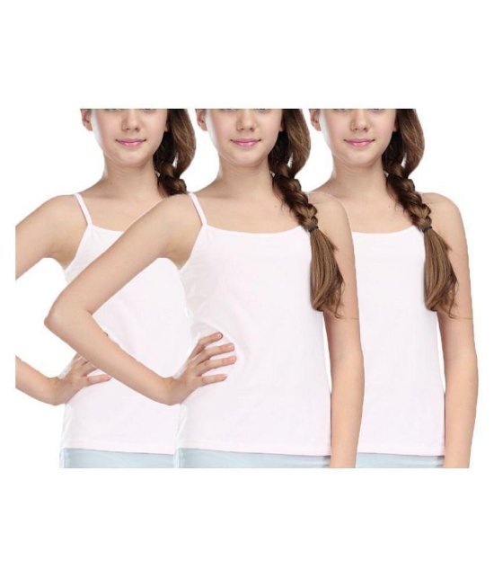 HAP Lovly white Camisole for Girls/inners for girls/spaghetti top/pack of 3 - None