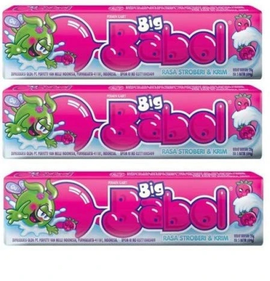 Big Babol Rasa Stroberi & Krim 20 Gm, 1 Pc