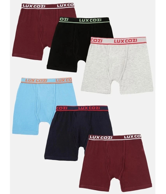 Lux Cozi - Multicolor Cotton Boys Trunks ( Pack of 6 ) - None