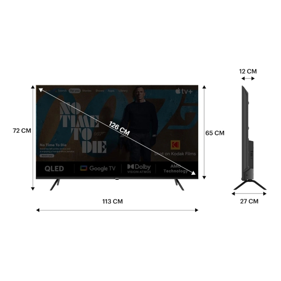 KODAK 126 cm 50 inches Matrix Series 4K Ultra HD Smart QLED Google TV 50MT5011 Black-Black