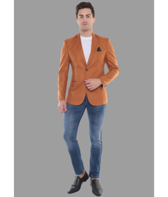 DKGF Fashion - Mustard Polyester Regular Fit Men''s Blazer ( Pack of 1 ) - None