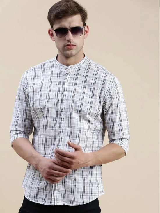 Showoff Cotton Blend Regular Fit Checks Full Sleeves Mens Casual Shirt - Off White ( Pack of 1 ) - None