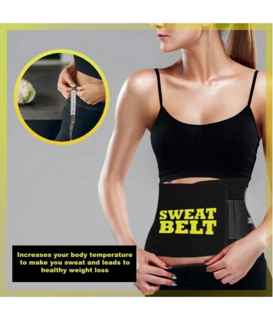 HORSE FIT Sweat Slim Belt for Men & Women, Stomach Belt for Men and Women Non-Tearable Sauna Waist Trainer Adjustable Belt Tummy Exercise Fitness Waist Trainer - Black