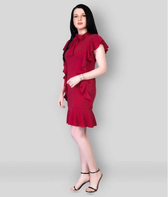 Addyvero - Red Cotton Lycra Womens Bodycon Dress ( Pack of 1 ) - M