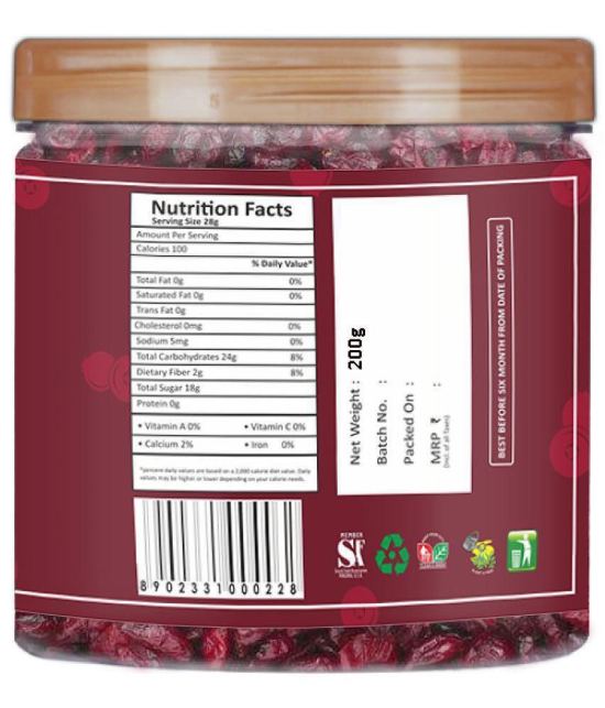 YUM YUM American Dried Whole Cranberries 200g