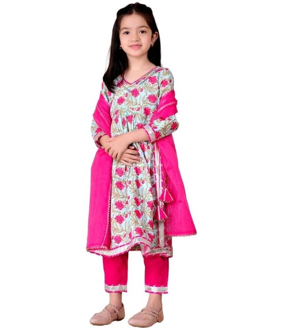 Itemzon Pink Viscose Girls Kurta and Pant Set ( Pack of 1 ) - None