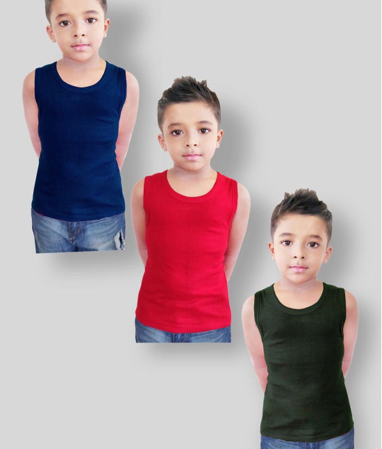 HAP Boys Multicolor Cotton Vest / Tank Top / Pack Of 3 - None