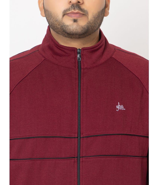 YHA - Maroon Fleece Regular Fit Mens Tracksuit ( Pack of 1 ) - None