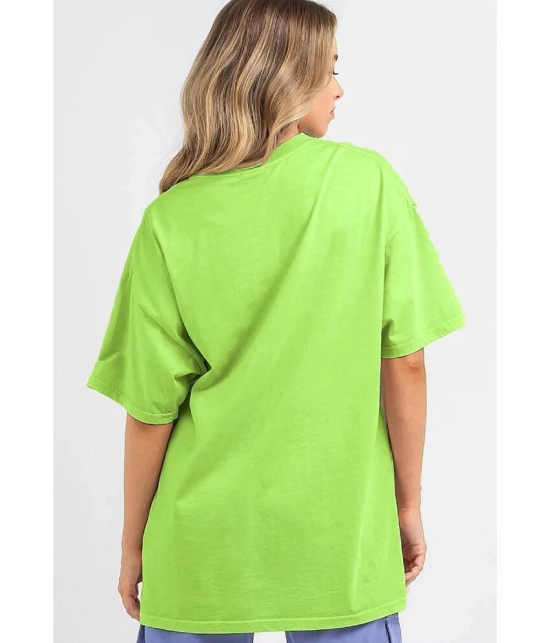 Leotude - Green Cotton Blend Oversized Womens T-Shirt ( Pack of 1 ) - None