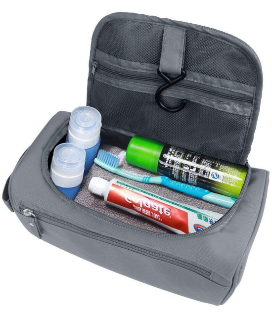 House Of Quirk Grey Hanging Travel Toiletry Bag Organizer