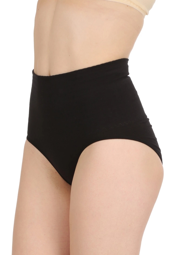 Womens Tummy Tucker Control Power Shaper Shapewear Premium Quality Product Black-L / Cotton / Black