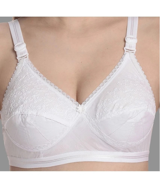 Madam - White Cotton Non Padded Womens T-Shirt Bra ( Pack of 1 ) - None