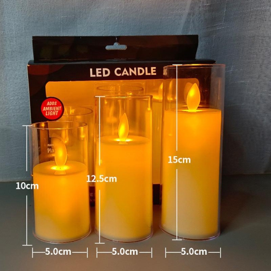 Electric Candle Lamp Led Simulation With Cup Home Decor-55mm White Swing Suit