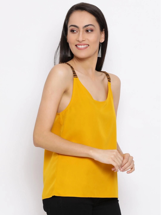 ALL WAYS YOU Women Top Crepe fabric  Yellow XS