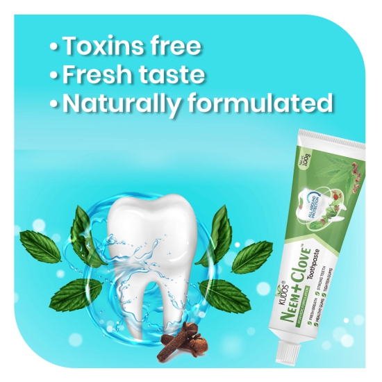 Kudos Neem + Clove Toothpaste | Multi-Benefit Toothpaste | 100 gm