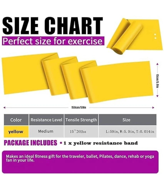 Yoga Band, Resistance Exercise Band for Training Latex-Free Anti-Allergic & Tear-Resistant TheraBand for Exercise, Stretching, Workout & Physiotherapy (Yellow) Pack of 1 - Yellow