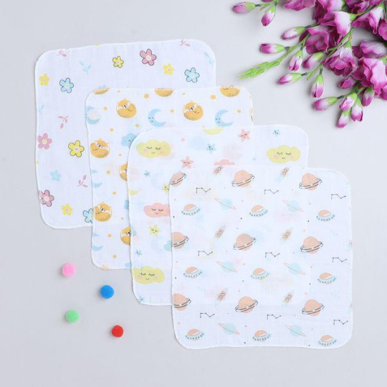 Washcloth for Newborn Cotton Pack of 4 - WCM42 Combo P5 