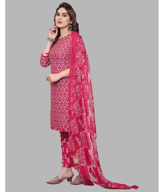 Kashvi Unstitched Crepe Printed Dress Material - Pink ( Pack of 1 ) - Pink