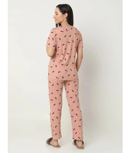 Smarty Pants Pink Cotton Womens Nightwear Nightsuit Sets ( Pack of 1 ) - None