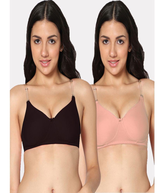 IN CARE LINGERIE - Multicolor Cotton Lightly Padded Women's T-Shirt Bra ( Pack of 2 ) - None