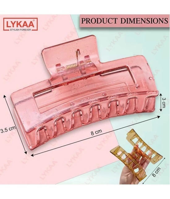 Lykaa Hair Claw Clips Acrylic for Thin/Medium Thick Hair Rectangle Jaw Clips Hair Claw Clip 3Pcs - Multi