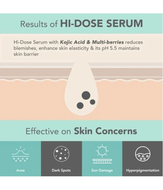 Lotus DermaBotanics Kojic Acid + Multi Berry Hi-Dose Serum, pH5.5 For Sensitive Skin - 28ml