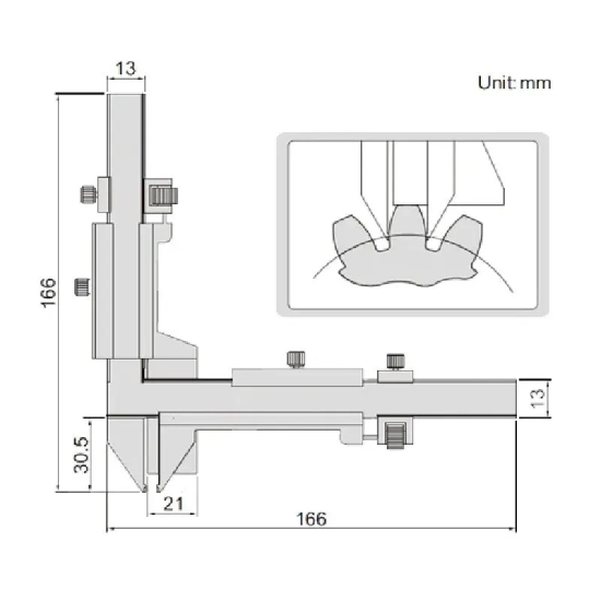 Insize Gear tooth vernier caliper - 1281-1281-M26A