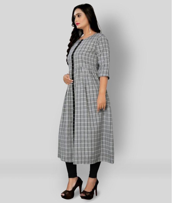 Rangrasiya - Grey Melange Cotton Women's Flared Kurti ( Pack of 1 ) - L