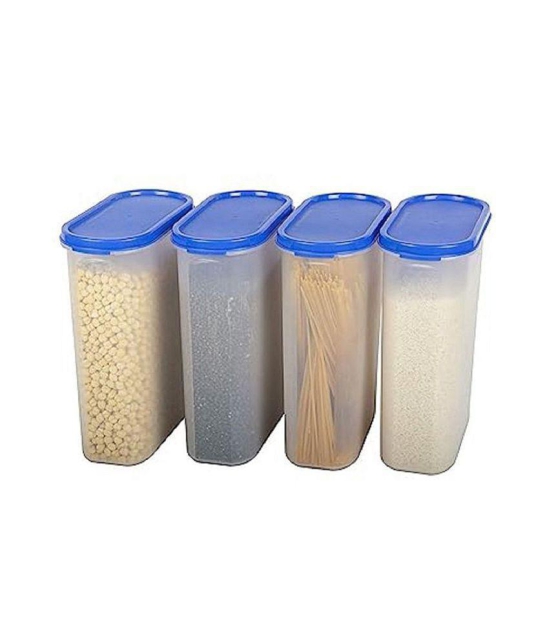 HOMETALES - Grocery/Dal/Pasta Polyproplene Navy Blue Dal Container ( Set of 4 ) - Navy Blue