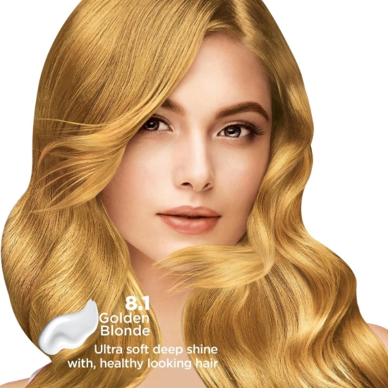 Nisha Creme Hair Color 8.1 Golden Blonde 120g Pack of 3, Permanent Hair Colour for Women & Men, Long Lasting Hair Color