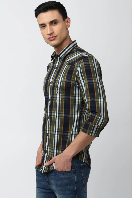 Men Multi Super Slim Fit Check Full Sleeves Casual Shirt