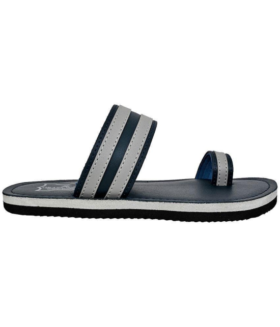 GRASS WALK - Blue Men's Leather Slipper - None