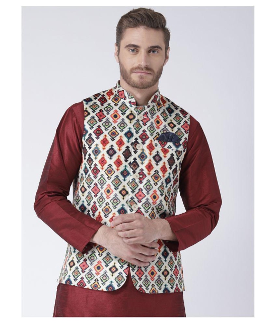 Hangup Multi Cotton Blend Nehru Jacket - None