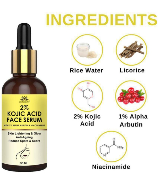 Intimify 2% Kojic Acid Serum, for Skin Brightening, Skin Whitening, anti acne serum, kojic acid face serum, 30 ml