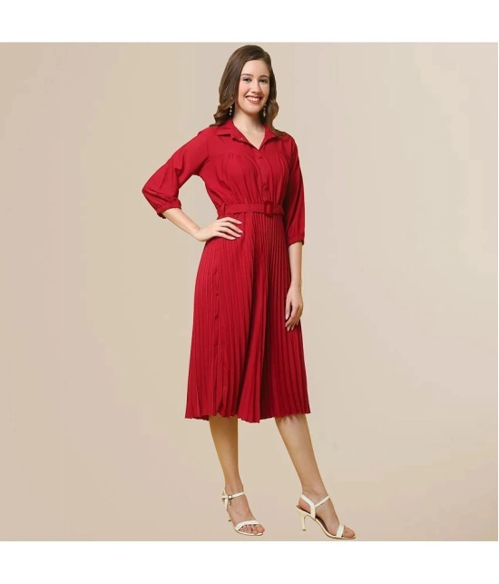 Fabflee - Red Polyester Womens Shift Dress ( Pack of 1 ) - None