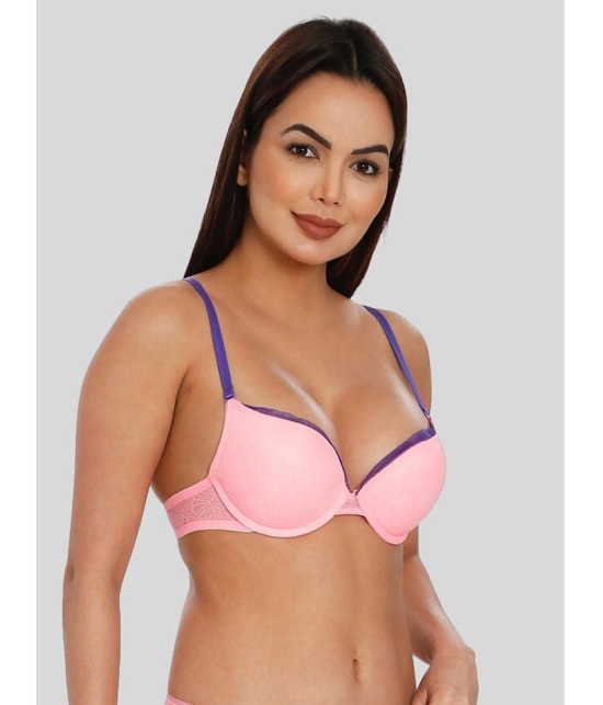 ILRASO - Pink Elastane Lightly Padded Women's Push Up Bra ( Pack of 1 ) - None