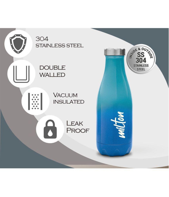 Milton Prudent 350 Thermosteel 24 Hours Hot and Cold Water Bottle, 360 ml, Blue - Blue