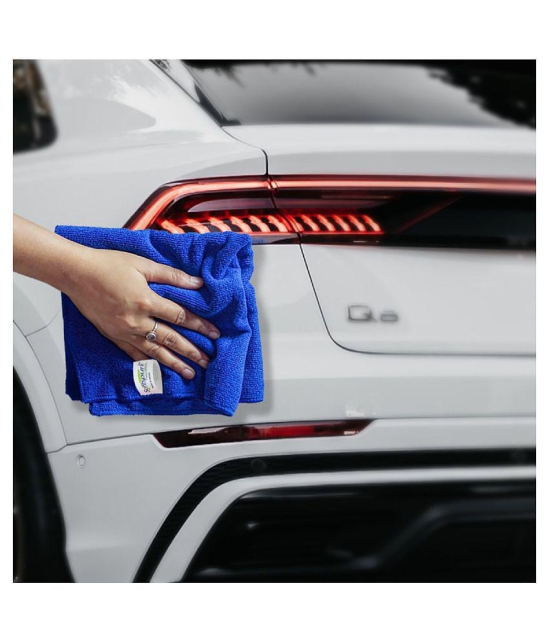 SOFTSPUN Microfiber Cloth - 3 pcs - 40x60 cms - 340 GSM Blue - Thick Lint & Streak-Free Multipurpose Cloths - Automotive Microfibre Towels for Car Bike Cleaning Polishing Washing & Detailing