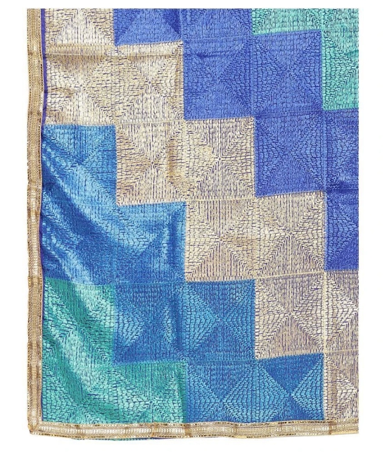 Sahej Suits & Phulkari Blue Chiffon Dupatta - Single