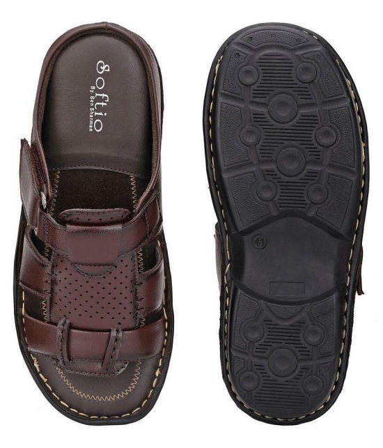 softio Brown Flip Flops - 10