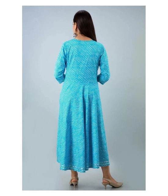 Lee Moda - Turquoise Cotton Womens Flared Kurti ( Pack of 1 ) - XXL