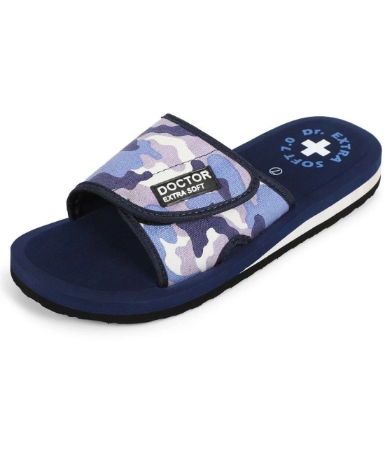 DOCTOR EXTRA SOFT - Navy Fabric Slide Flip flop - None