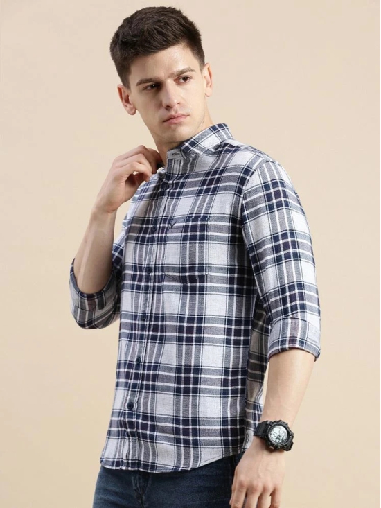 Showoff Cotton Blend Regular Fit Checks Full Sleeves Mens Casual Shirt - Off White ( Pack of 1 ) - None