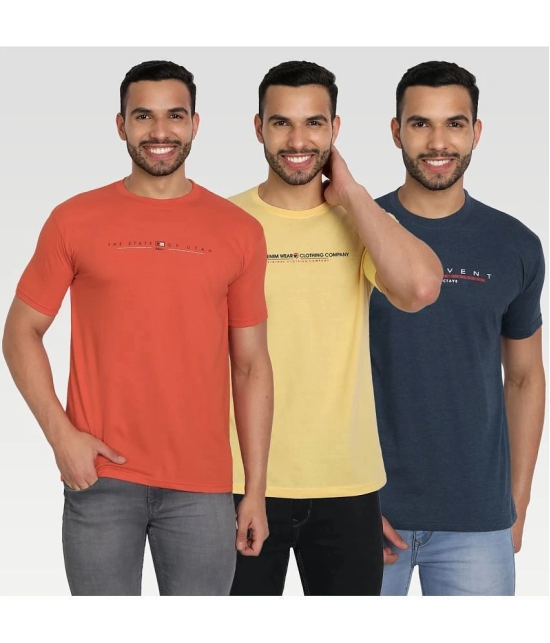 Zeffit - Multicolor Cotton Blend Regular Fit Mens T-Shirt ( Pack of 3 ) - None