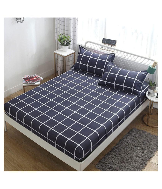 House Of Quirk Polyester Double Bedsheet with 2 Pillow Covers ( 200 cm x 150 cm ) - Blue