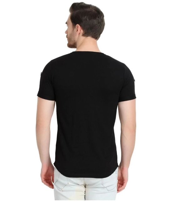 Glito - Black Cotton Blend Regular Fit Mens T-Shirt ( Pack of 1 ) - None